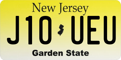 NJ license plate J10UEU