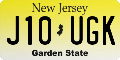 NJ license plate J10UGK