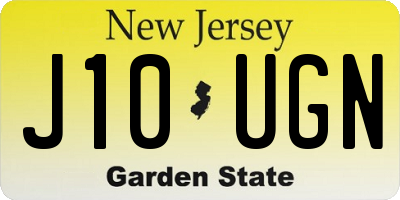NJ license plate J10UGN
