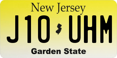 NJ license plate J10UHM