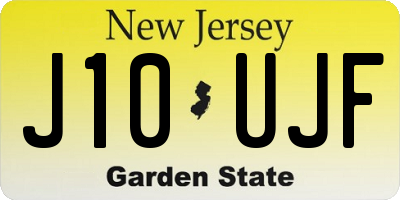 NJ license plate J10UJF