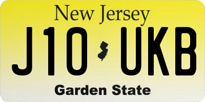 NJ license plate J10UKB