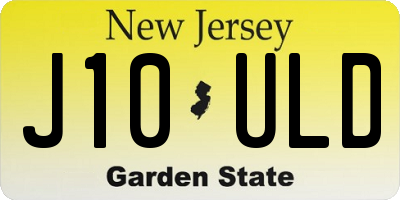 NJ license plate J10ULD