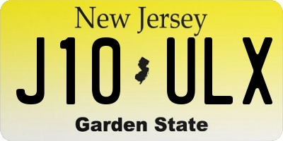 NJ license plate J10ULX