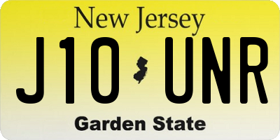 NJ license plate J10UNR
