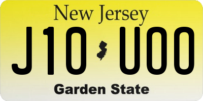 NJ license plate J10UOO