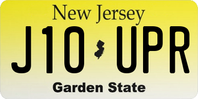 NJ license plate J10UPR