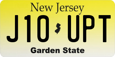 NJ license plate J10UPT