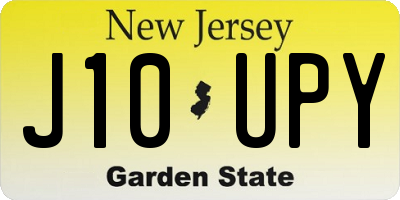 NJ license plate J10UPY