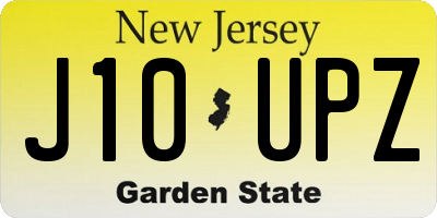 NJ license plate J10UPZ