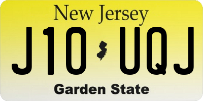 NJ license plate J10UQJ