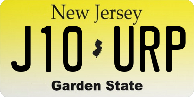 NJ license plate J10URP