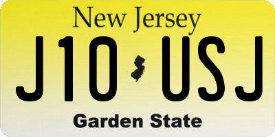 NJ license plate J10USJ