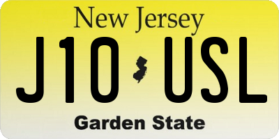 NJ license plate J10USL