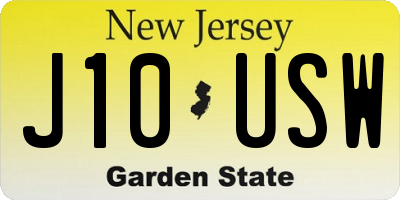 NJ license plate J10USW