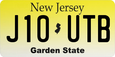 NJ license plate J10UTB