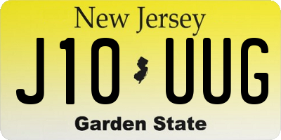 NJ license plate J10UUG