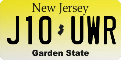 NJ license plate J10UWR