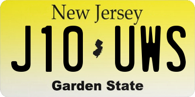 NJ license plate J10UWS
