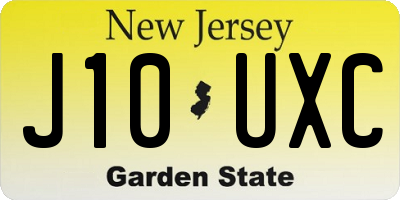 NJ license plate J10UXC