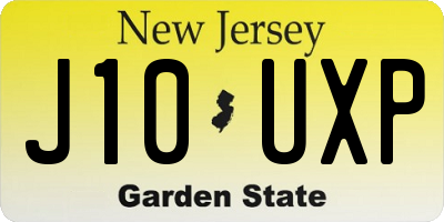 NJ license plate J10UXP