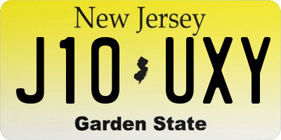 NJ license plate J10UXY