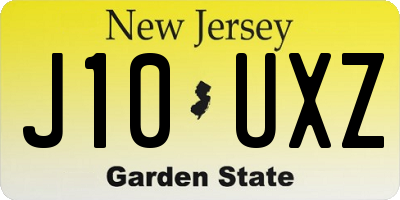 NJ license plate J10UXZ