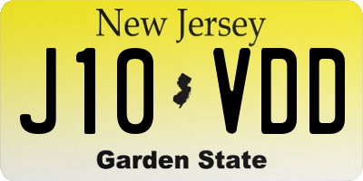 NJ license plate J10VDD
