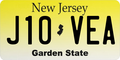 NJ license plate J10VEA