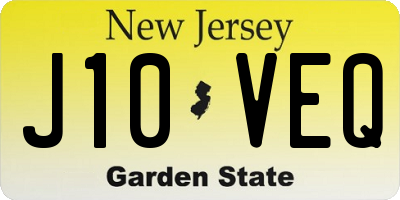 NJ license plate J10VEQ