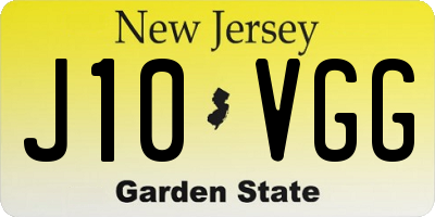 NJ license plate J10VGG
