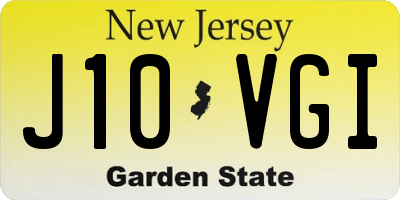 NJ license plate J10VGI