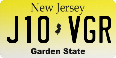 NJ license plate J10VGR