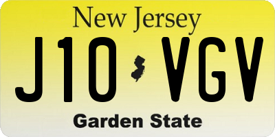 NJ license plate J10VGV