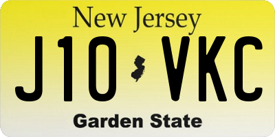 NJ license plate J10VKC
