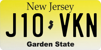 NJ license plate J10VKN