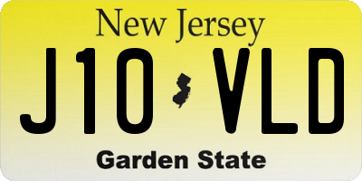NJ license plate J10VLD