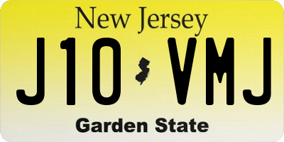 NJ license plate J10VMJ