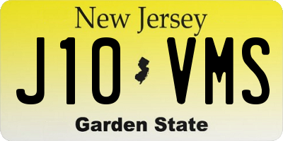 NJ license plate J10VMS
