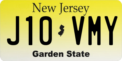 NJ license plate J10VMY