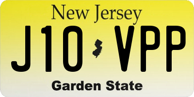 NJ license plate J10VPP