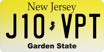 NJ license plate J10VPT