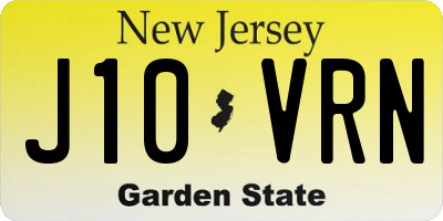 NJ license plate J10VRN