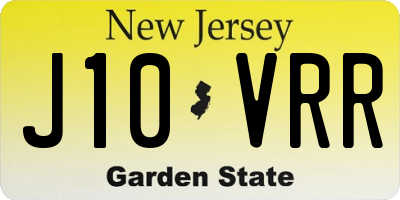 NJ license plate J10VRR