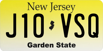 NJ license plate J10VSQ