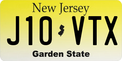 NJ license plate J10VTX