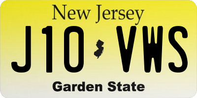 NJ license plate J10VWS