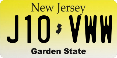 NJ license plate J10VWW