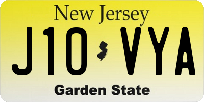 NJ license plate J10VYA