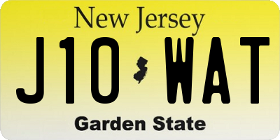 NJ license plate J10WAT